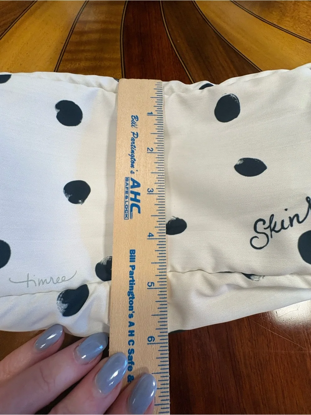 SkinMedica White Cosmetic Pouch with Black Polka Dots